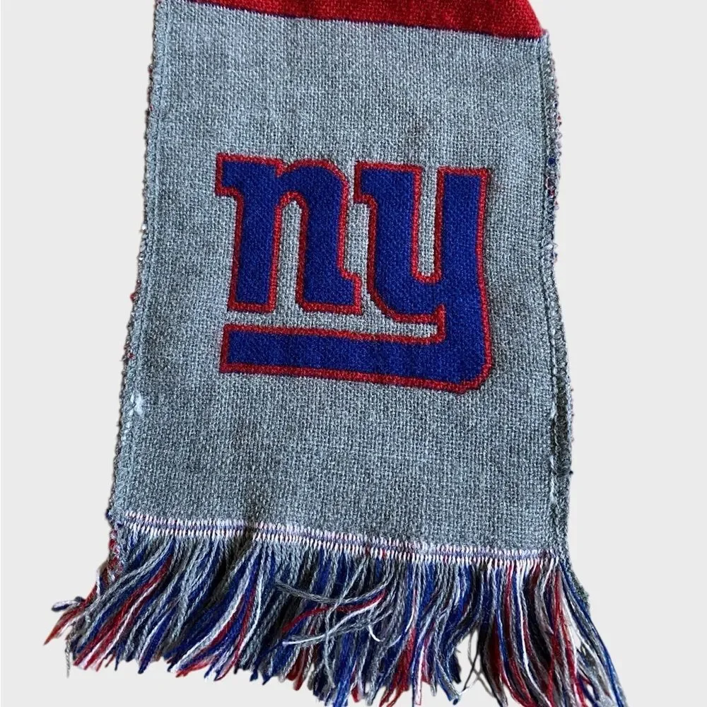 Foco New York Giants Football NFL Scarf Grey Red Blue Fringed Unisex Cozy Preppy